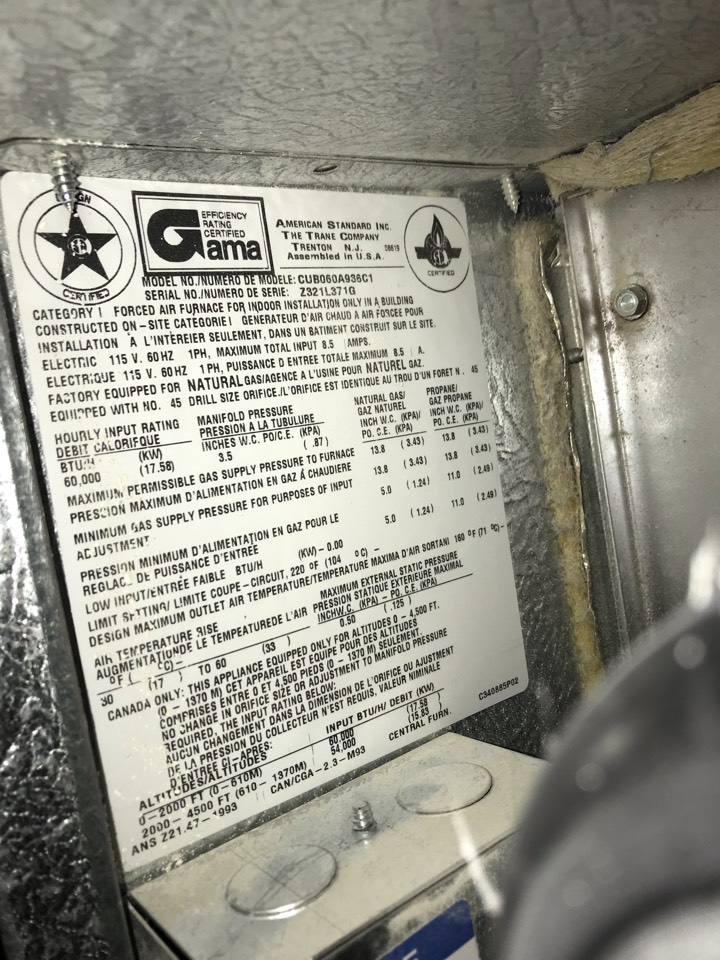 Saddle Ridge, AB - HVAC mechanical and repair American Standard furnace. Replaced flame sensor and igniter. Saddle Ridge, AB - HVAC mechanical and repair American Standard furnace. Replaced flame sensor and igniter.